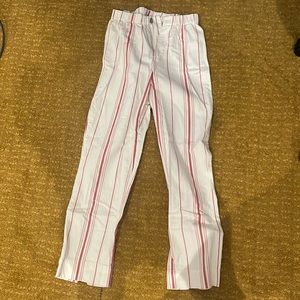 brandy melville white & red striped pants